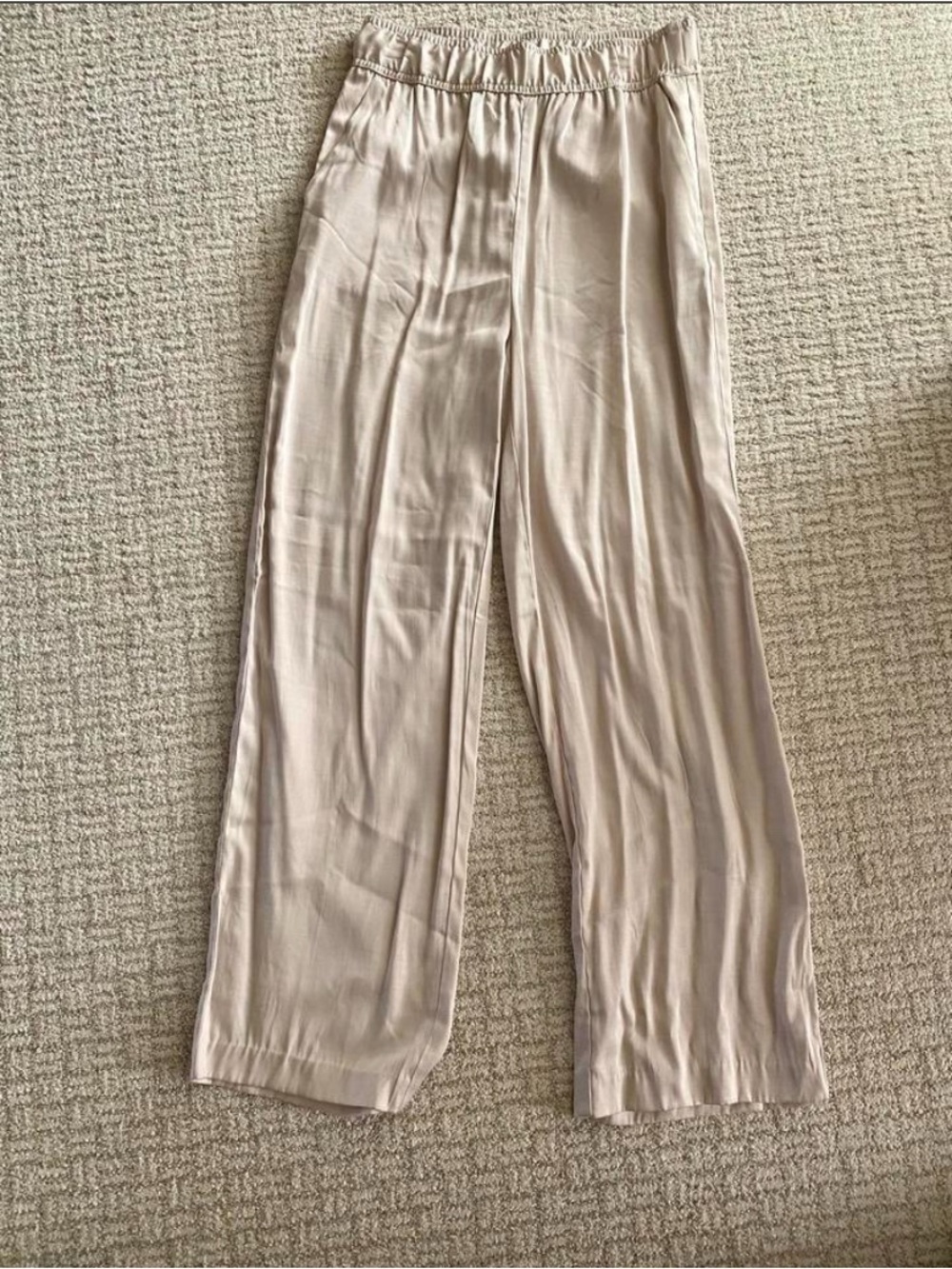 Light Beige Elastic Waist Women's Pants